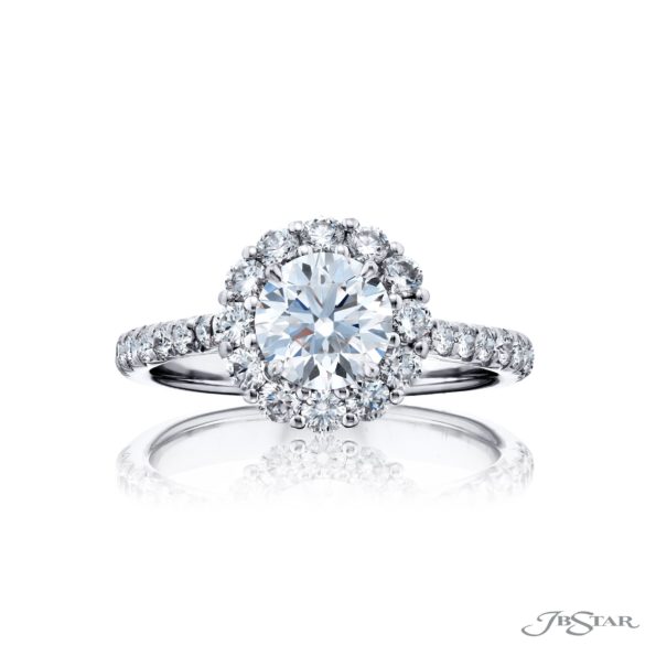 Diamond Engagement Ring 1.00 ct Halo Setting GIA Certified