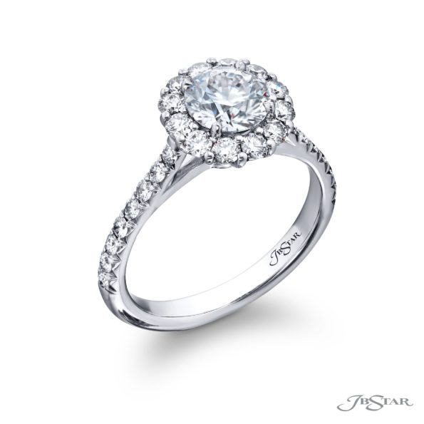 Diamond Engagement Ring 1.00 ct Halo Setting GIA Certified