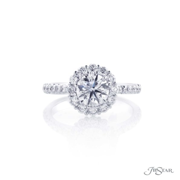 Diamond Engagement Ring 1.00 ct Halo Setting GIA Certified