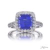 Sapphire & Diamond Ring 4.43 ct. Cushion Cut Micro Pave