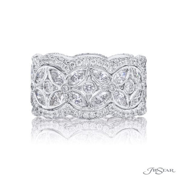 Diamond Eternity Band 3.71 ctw. Floral Design Marquise & Round