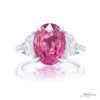 Pink Sapphire & Diamond Ring 5.06 ct. certified Oval Cut