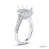 Platinum Semi-Mount Engagement Ring with Micro Pave Halo