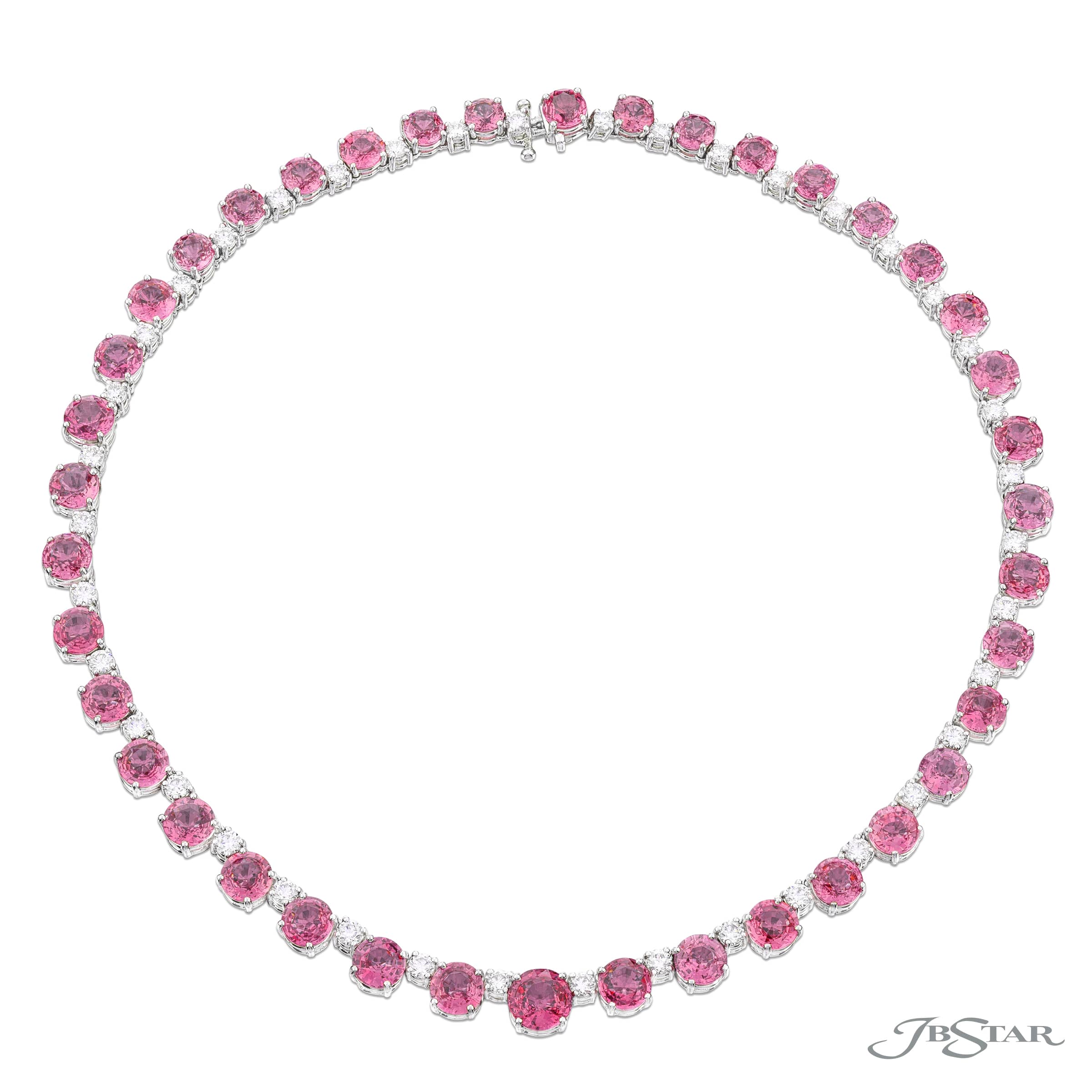 Heart Pink Sapphire Diamond Necklace 40829: quality jewelry at