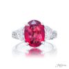 Red Spinel & Diamond Ring 4.08 ct. Micro Pave Certified