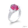 Red Spinel & Diamond Ring 4.08 ct. Micro Pave Certified