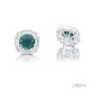 Emerald and diamond stud earrings