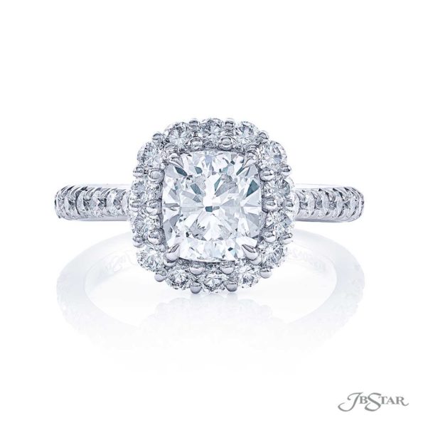 1.51 ct Platinum Diamond Micro Pave Engagement Ring