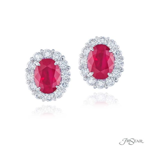 Burma Ruby and diamond stud earrings