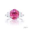 Pink Sapphire & Diamond Ring 4.68 ct. Certified Oval Cut