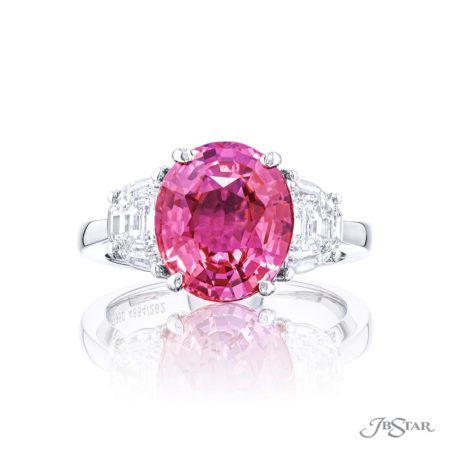 Edlyn Oval Cut (6x4 mm) Pink Sapphire and Diamond 5/8 ctw Womens