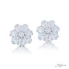 Diamond & Platinum Stud EarringsFlower Design Pear-Cut