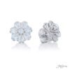 Diamond & Platinum Stud EarringsFlower Design Pear-Cut