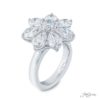 5.31ct Platinum Flower Round Pear Diamond Engagement Ring