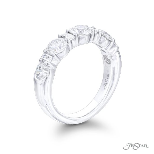 Iconic Single-Row Diamond Band | Straight Baguette & Round-Cut Diamonds in Platinum