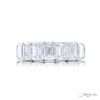 Classic Single-Row GIA Diamond Band | Emerald-Cut Design in Platinum