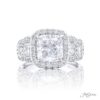 Diamond Engagement Ring 3.02ct. Cushion Cut Micro Pave