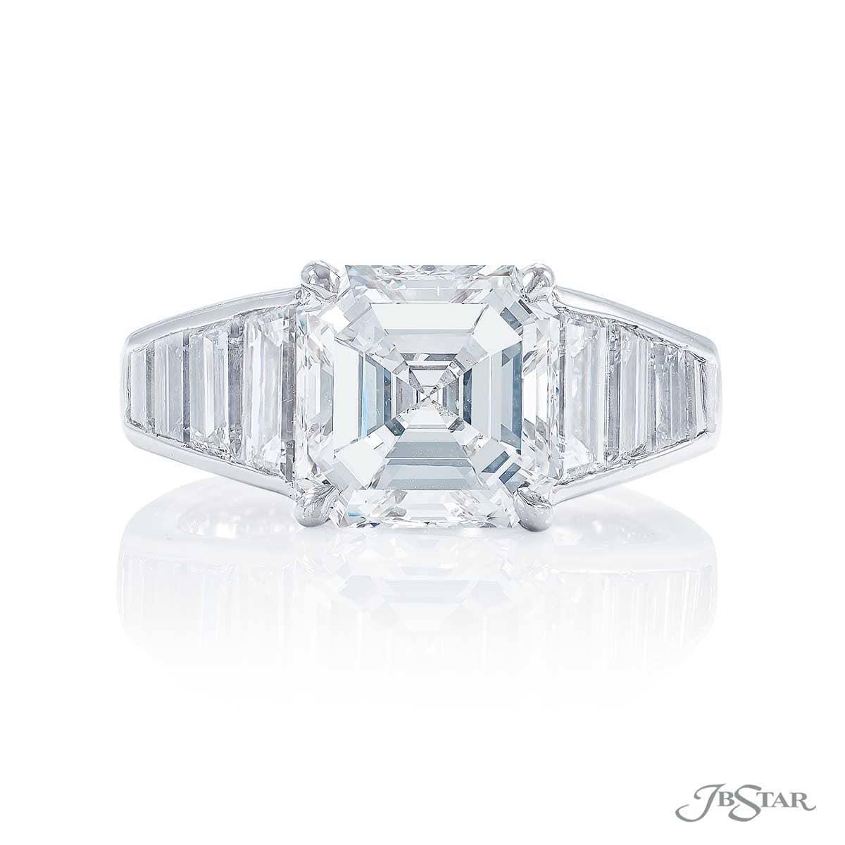 3.69 ct Platinum Emerald Cut Diamond Engagement Ring – JB Star