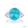 8.17 ct Certified Paraiba & Diamond Ring | Oval-Cut Paraiba with Epaulet Diamonds in Platinum | Breathtaking Radiance by Jb Star