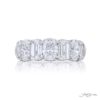 Classic Single-Row Diamond Band | Emerald-Cut & Oval Diamonds in Pure Platinum