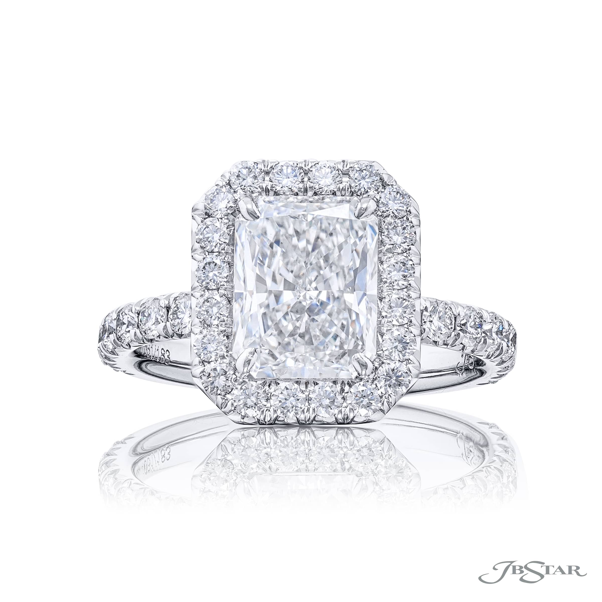 Diamond Engagement Ring 3.02ct. Cushion Cut Micro Pave – JB Star