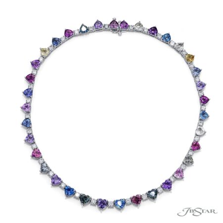 Pink Sapphire & Diamond Necklace Round 58.42 ctw.