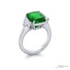 3.97 ct Certified Zambian Emerald & Diamond Ring | Cushion-Cut Emerald with Epaulet Diamond in Platinum | Breathtaking Radiance by Jb Star