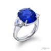 Oval Sapphire & Diamond ring featuring a 13.05 ct mixed-cut sapphire