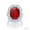 Burmese Ruby & Diamond Ring 11.80 ct. Cushion Cut Certified