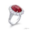 Burmese Ruby & Diamond Ring 11.80 ct. Cushion Cut Certified