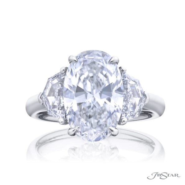 4.02 ct GIA Certified Diamond Ring | Oval-Cut Diamond with Epaulet Diamonds in Platinum | Dazzling Brilliance by Jb Star