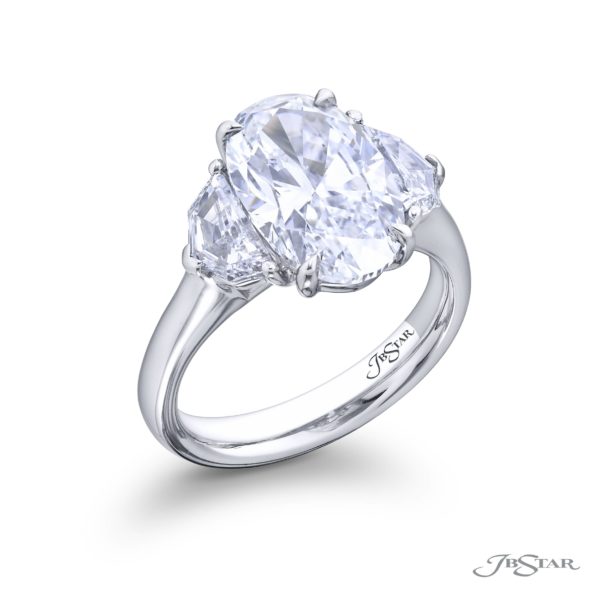 4.02 ct GIA Certified Diamond Ring | Oval-Cut Diamond with Epaulet Diamonds in Platinum | Dazzling Brilliance by Jb Star