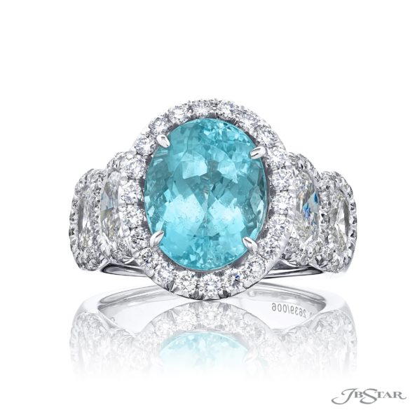 Paraiba & Diamond Ring  3.32 ct. Oval Micro Pave Setting