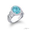 Paraiba & Diamond Ring  3.32 ct. Oval Micro Pave Setting