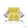 7.47 ct GIA Certified Fancy Yellow Diamond Ring | Radiant-Cut Fancy Yellow Diamond with Epaulet Diamonds | Platinum & 18K Yellow Gold | Dazzling Brilliance by Jb Star