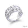 Iconic Three-Row Diamond Band | Emerald-Cut & Oval Diamonds in Platinum