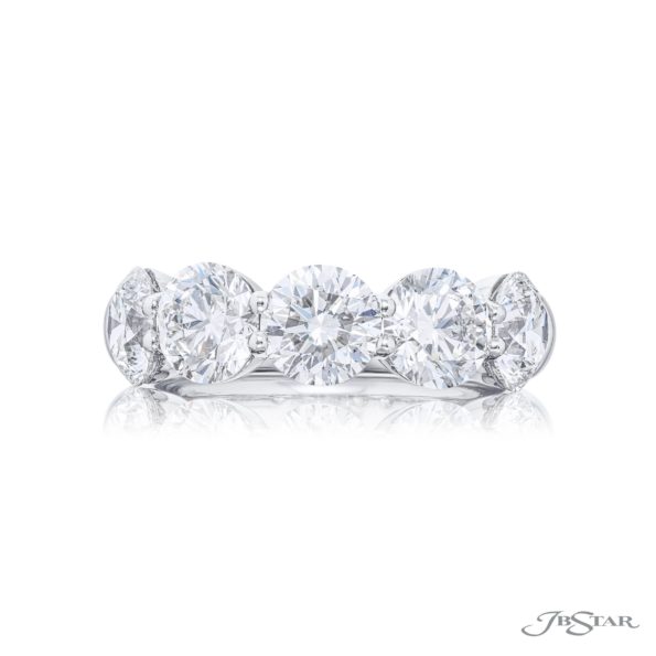 Classic Single-Row Round Diamond Band | GIA Certified | Handcrafted in Platinum