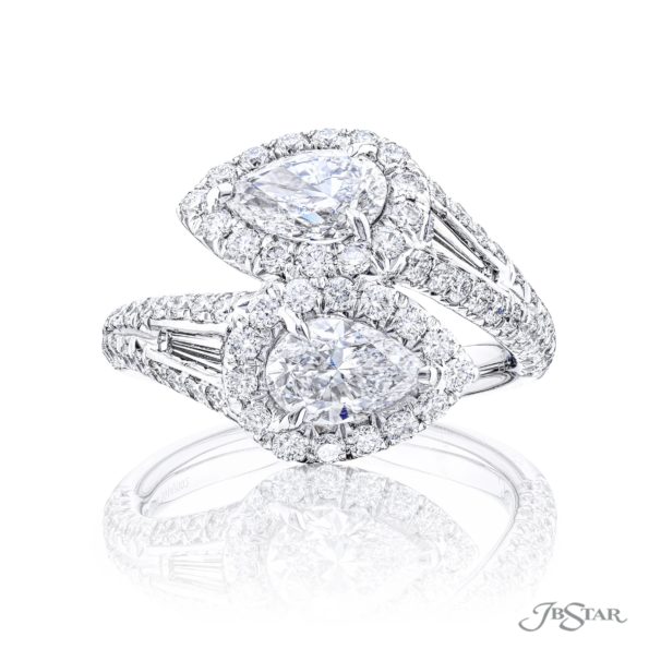 Two-Stone Diamond Engagement Ring Pear Cut 1.41 ctw.