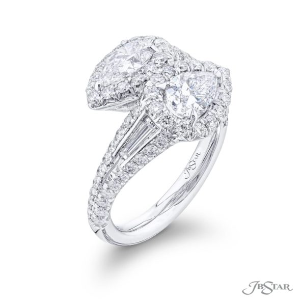 Two-Stone Diamond Engagement Ring Pear Cut 1.41 ctw.