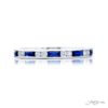 Elegance Elevated: Classic Single Row Sapphire and Diamond Band