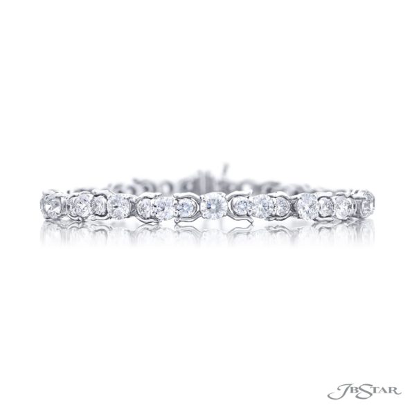 Platinum Prong Set Round Diamond Bracelet Jewelry