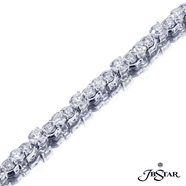 Platinum Prong Set Round Diamond Bracelet Jewelry