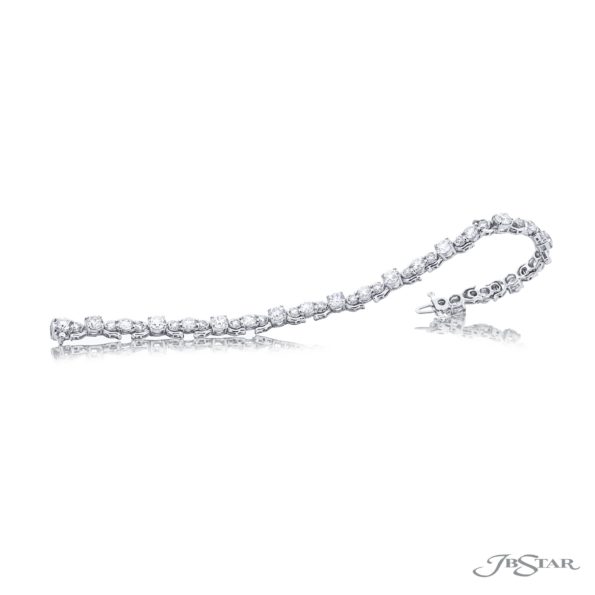 Platinum Prong Set Round Diamond Bracelet Jewelry