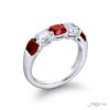 Classic Ruby and Diamond Band | Cushion-Cut Design in Platinum