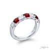 Elegance Elevated: Classic Ruby and Diamond Band | Cushion-Cut Rubies in Platinum