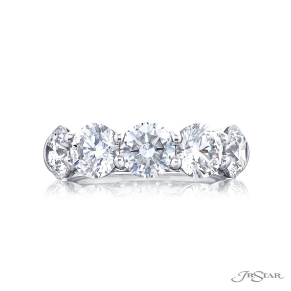 Classic Single-Row Round Diamond Band | GIA Certified | Handcrafted in Platinum