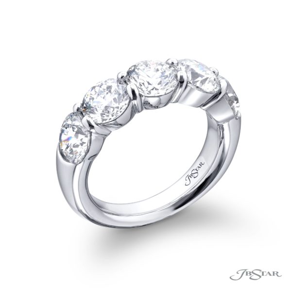 Classic Single-Row Round Diamond Band | GIA Certified | Handcrafted in Platinum