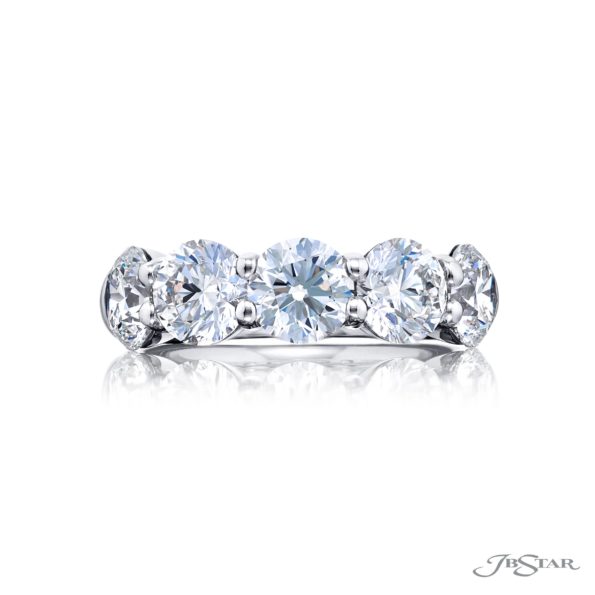 Classic Single-Row Round Diamond Band | GIA Certified | Handcrafted in Platinum