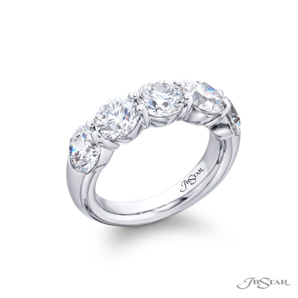 Classic Single-Row Round Diamond Band | GIA Certified | Handcrafted in Platinum