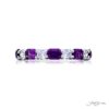 Classic Single-Row Purple Sapphire and Diamond Band | Emerald-Cut Sapphires in Platinum